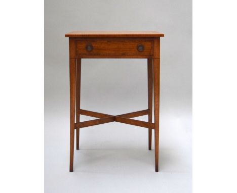 A side table with drawer and cross stretcher retailed by Brights of Nettlebed, 40 x 48 x 70cmH