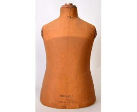 A French child's small mannequin: dress form or dummy made by Stockman, Paris, 37 cmH