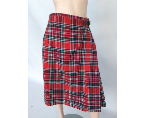 Ladies kilt, cut from tartan cloth supplied by The Scotch House (size 14 approx), 63cm long, hand made using yards of lovely 