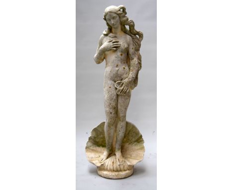 A composite stone statue of the birth of Venus modelled after Botticelli 119cmH