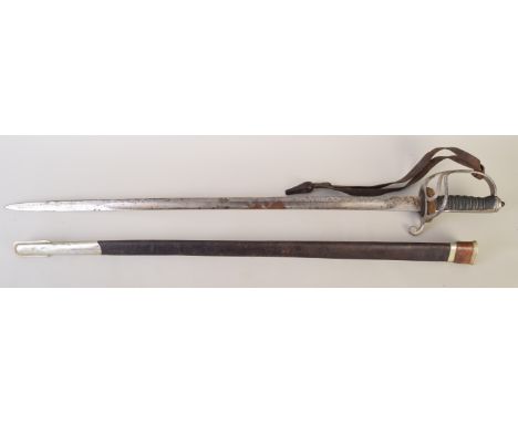 A light infantry sword, early 20th century by Walter Locke & Co, Calcutta, steel grip and pierced guard,engraved steel blade 