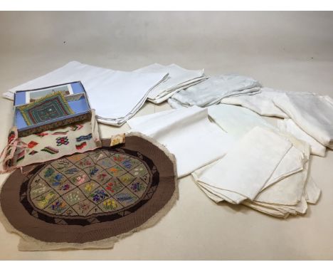 Vintage napkins and tablecloths A/F also with some tapestry items 