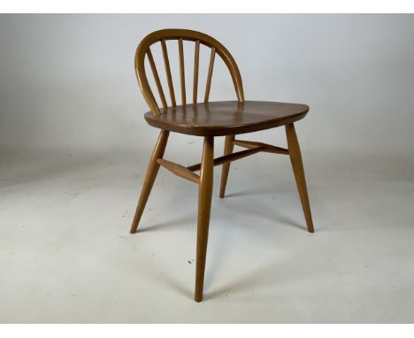 A low back dressing table/desk chair  - unmarked but in style of Ercol W:50cm x D:41cm x H:52cm