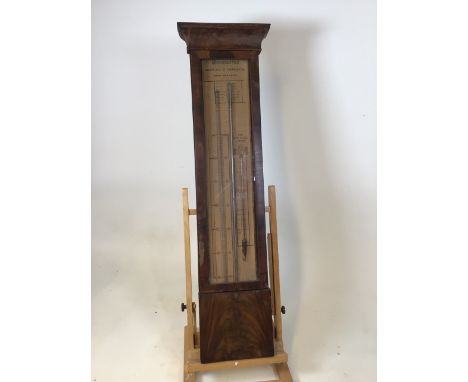 Long Belgian thermometer by Henri Calais of Bruges, possibly late 19th century. AF, ideal for restoration.W:28.5cm x D:7cm x 