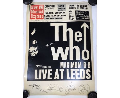 Reproduction limited edition NME front cover art poster for The Who Live At Leeds, 1970, 2002 GWR Penzance poster celebrating