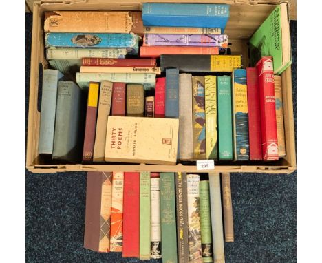 A Crate of mixed genre books; R.L.Stevenson- New Arabian Nights, The Strange Case of Dr. Jekyll and Mr. Hyde, The Country Boo