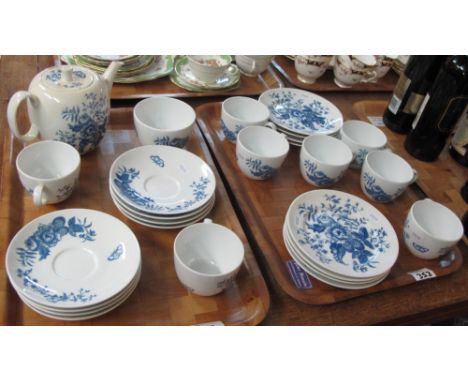 Two trays of Royal Worcester fine porcelain rhapsody tea ware to include tea cups, saucers, teapot and plates (2).