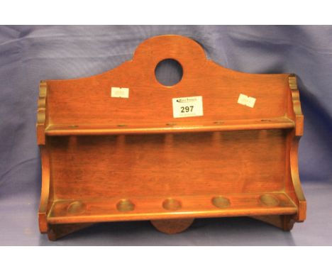 Oak hanging pipe rack.