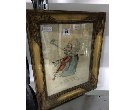 A 19th century French cartoon print: Grimacier de Tivoli.
