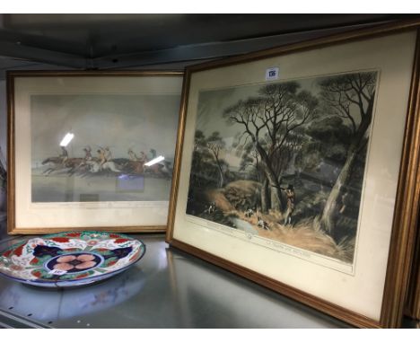 A set of eight framed and glazed Hunting and Racing prints (after the Antique).