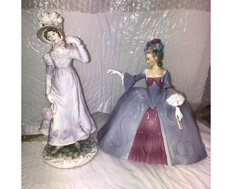 FRANKLIN PORCELAIN MARIANNE THE MINUET AND THE ROYAL WORCESTER FIGURE THE REGENCY