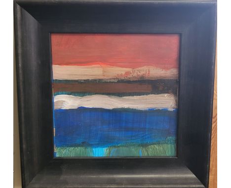 A small seascape painting with red sky by Conway-Jones