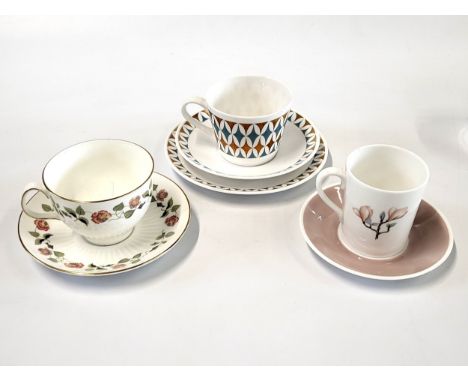 Royal Tuscan Regency part tea service (lacks teapot), Wedgwood India Rose part service and Royal Adderley cups and saucers. (