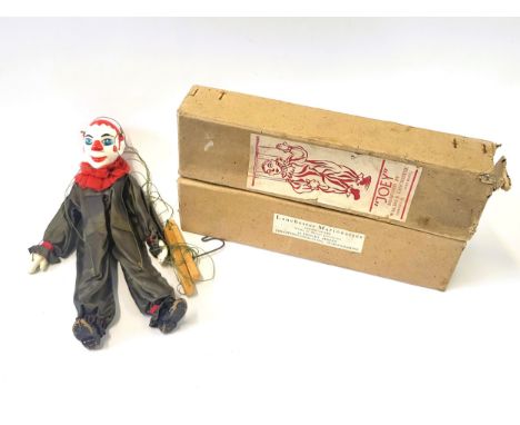 Lancaster Marionettes 'Joey' clown puppet in original lidded box 31cm.