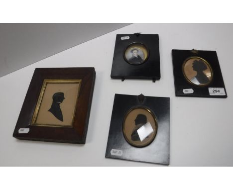 JOSHUA TREWINNARD "John Bygrave", a silhouette study, head and shoulders, oval, bears old label verso, together with 19TH CEN