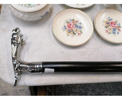 A JAGUAR HANDLE WALKING STICK 