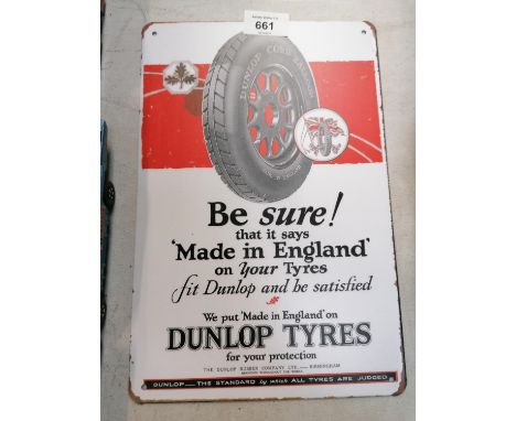 A VINTAGE STYLE METAL 'DUNLOP TYRES' SIGN 