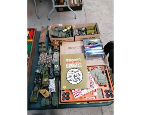 A LARGE AMOUNT OF ARMY TOYS, DINKY, CORGI, MATCHBOX AND OTHERS, ARMY MECCANO ETC 