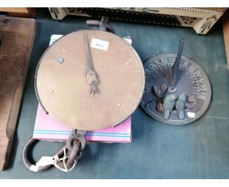 A SET OF SALTER SCALES AND MODERN SUN DIAL 
