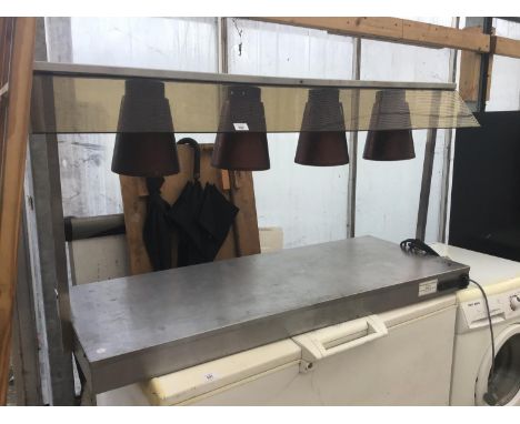 A PARRY FOUR LIGHT SERVING STATION WITH STAINLESS STEEL TOP IN WORKING ORDER 