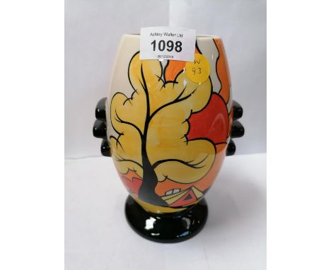 A CERAMIC OLD ELLEGREABE POTTERY - THE LORNA BAILEY RANGE HAND PAINTED OAKLANDS PATTERN VASE 
