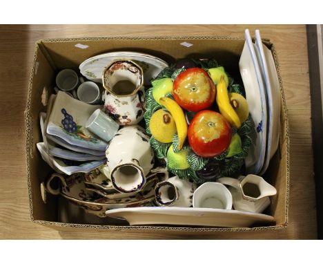 A collection of 20th Century china wares including Masons, Aynsley china fruit bowl, nibble plates, four lustre coffee cans w