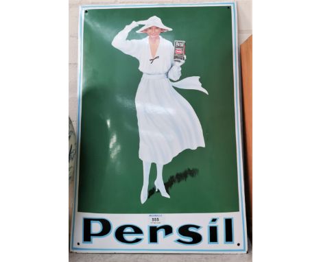 A 1960's/70's enamel advertising sign for Persil on convex metal sheet 60cm x 40cm 