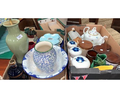 A selection of pottery including 4 graduating Royal Worcester 'Palmyra' storage jars; 3 graduating 'Taunton Vale' jars etc 