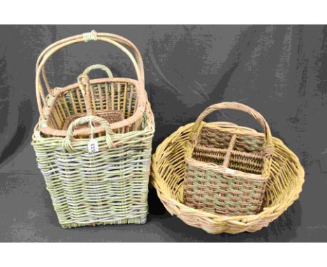 Collection of Five Vintage Wicker Baskets