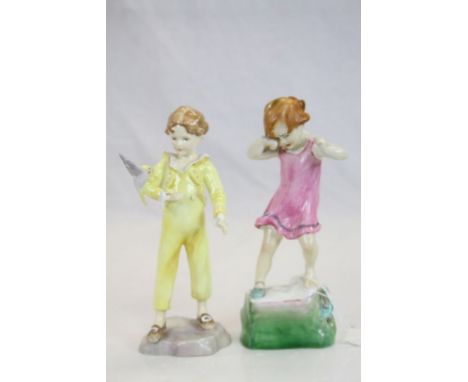 Two Royal Worcester figure ' Wednesdays Child is full of Woe ' and ' The Parakeet '