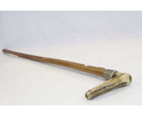 Vintage antler handled walking stick