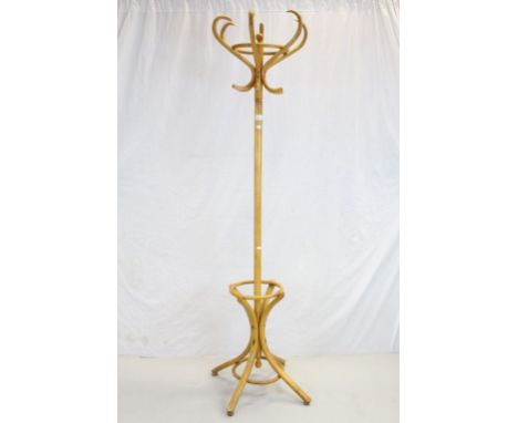 Beech Bentwood Cloak and Stick Stand, 198cms high