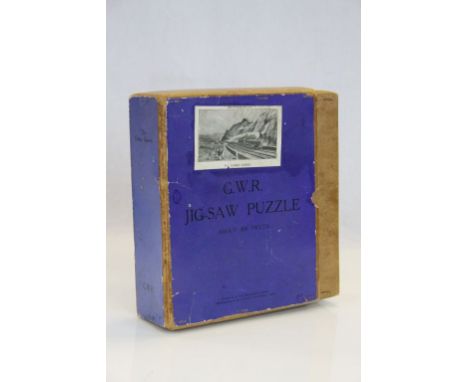 Vintage Boxed Chad Valley ' G.W.R. ' 400 piece Wooden Jigsaw Puzzle of the Torbay Express published by the Great Western Rail