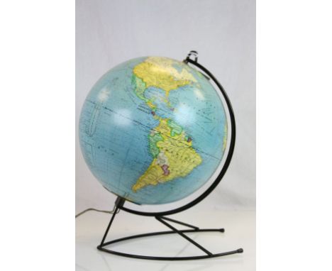 Vintage Girard Et Barrere Globe Lamp with metal stand &amp; original fittings, stands approximately 43cm to top of fittings