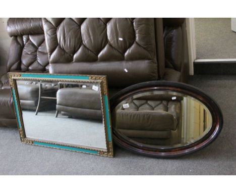 Two Vintage Bevelled Edge Glass Mirrors