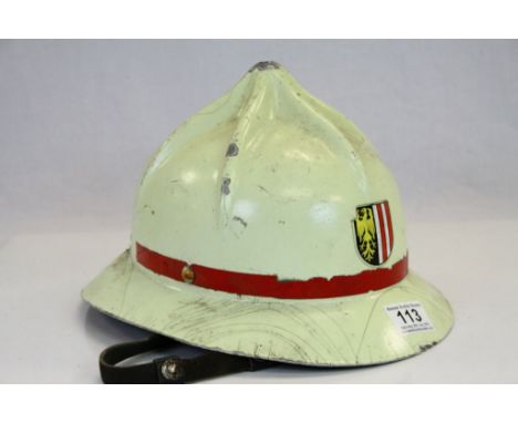 A vintage fireman's helmet