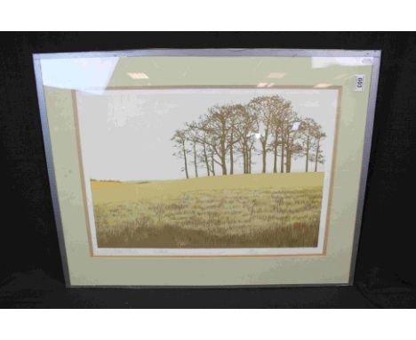 Signed numbered lithograph of a country scene entitled Grasslands 
