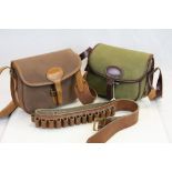 A Hales Owen Cartridge Bag, one other by Parsons and Sons and a cartridge belt.