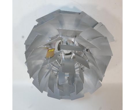 A Poul Henningsen style artichoke ceiling light, converted to floor lamp but with original ceiling fittings 