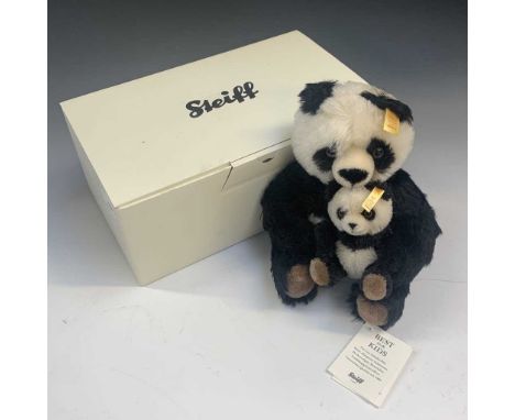   Panda with baby - Boxed Steiff. "Cha Cha" bear. No certificate.