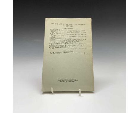 J R R TOLKIEN"Beowulf: The Monsters and the Critics." Sir Israel Gollancz Memorial Lecture 1936 British Academy 1936. Second 