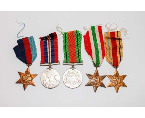 Medals: World War 2 Medal group of 5 medals comprising:War Medal,Defence Medal, Italy Star, 1939-45 Star and Africa Star plus