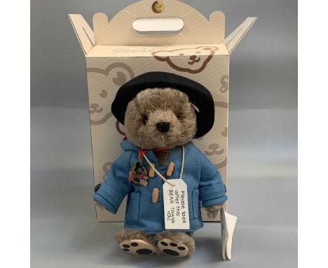 Teddy Bear - Boxed Steiff. Blue coated, black hat. 50th anniversary Paddington Bear 2008. No certificate.