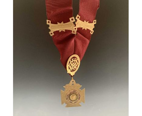 RAOB Medals - 9ct gold Order of Merit and Honor of Kinghthood on sash issued by city of Narcoorte Lodge No.160A to Bro.M.W.Ha