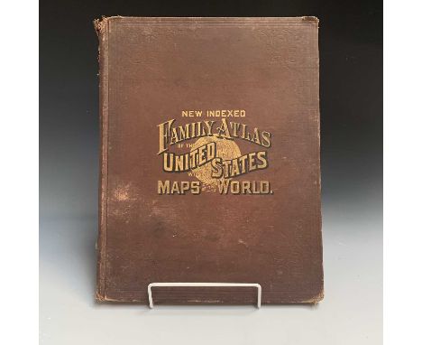 J. R. SPAULDING. 'Family Atlas of the United States with maps of the World'. 1885. Many individual State Maps. Coloured. Publ