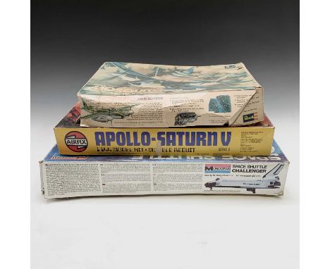 Model kits. A number of model kits including Airfix, Apollo Saturn V (partly made), Monogram Space Shuttle challenger-looks c