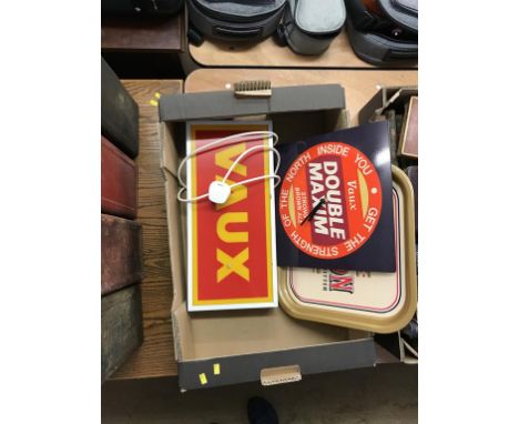 Vaux memorabilia, to include a light up sign etc.