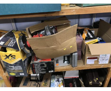 A shelf of tools etc.