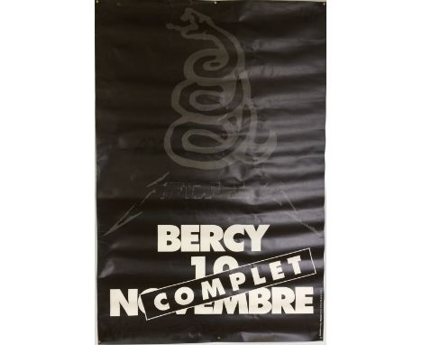 METALLICA FRENCH POSTER. An original, rolled quad (30x40") poster for Metallica's 1992 concert at Bercy, Paris. In VF conditi