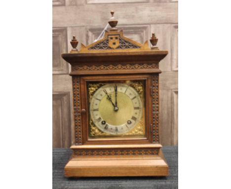 LATE VICTORIAN MAHOGANY CASED CLOCK with steel Roman numeral chapter ring and steel blued hands, the two train movement strik